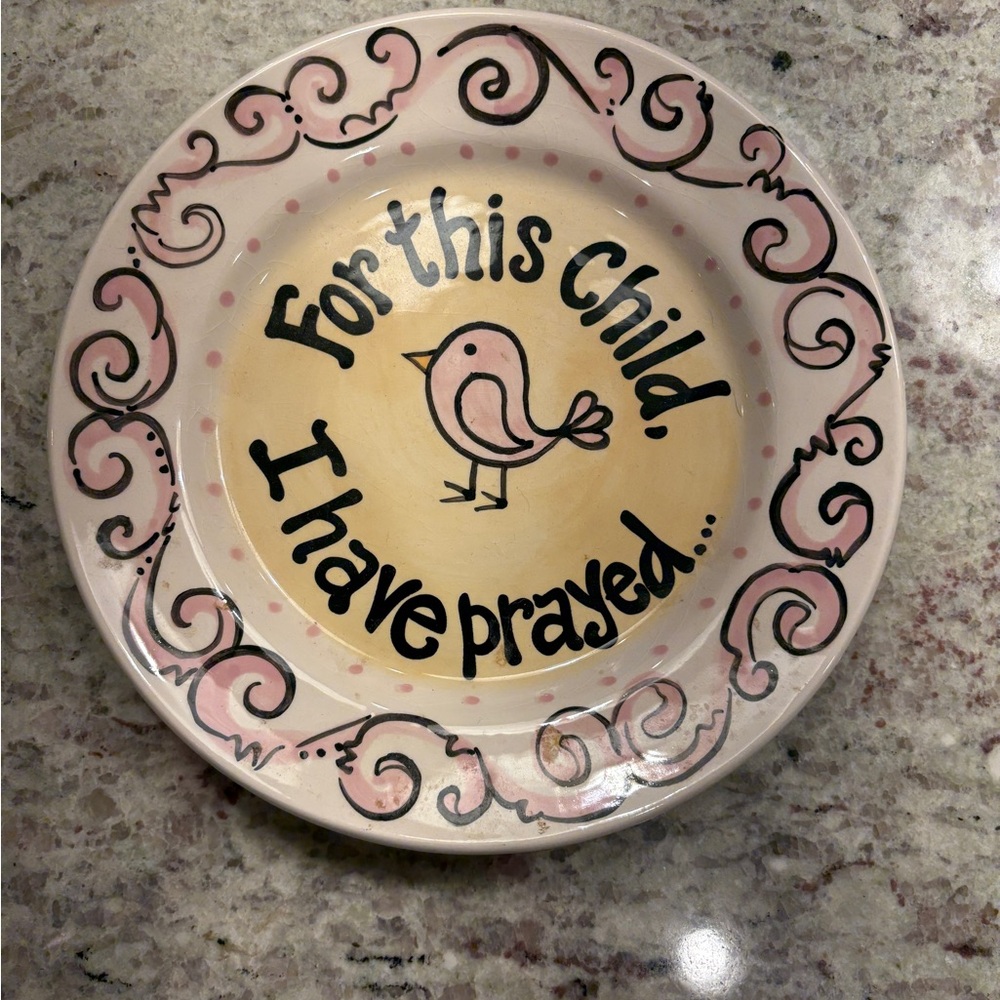 Decorative Plate - Pink and Yellow